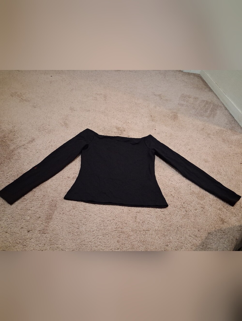H&M Black Off-Shoulder Long-Sleeve Top Size Small